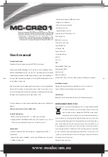 Modecom MC-CR201 User Manual preview