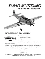 Modeltech MUSTANG P-51D .46 ARF Instructions For Final Assembly preview