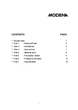 Preview for 3 page of Modena Gevole Series User Manual Book