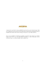 Preview for 2 page of Modena Puro Series User Manual Book