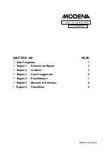 Preview for 3 page of Modena SX 7511 L Manual