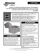 Modine Manufacturing Atherion MPR Installation And Service Manual Supplement preview