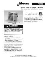 Modine Manufacturing HCH 104 Installation And Service Manual preview