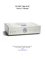 Предварительный просмотр 1 страницы ModWright Instruments ELYSE Tube DAC Owner'S Manual