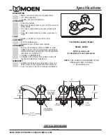 Moen 84420 Specification Sheet предпросмотр