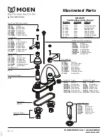 Preview for 1 page of Moen Antique Bronze 6121AZ Illustrated Parts List