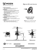 Moen BRANTFORD POSI-TEMP T2151 Specification Sheet предпросмотр