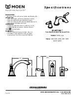 Предварительный просмотр 1 страницы Moen BRANTFORD T4943 Series Specification Sheet