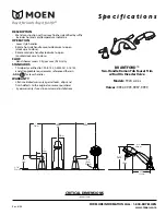 Предварительный просмотр 1 страницы Moen BRANTFORD T924 Series Specifications