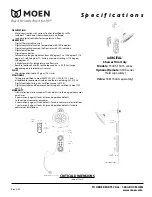 Preview for 1 page of Moen Chrome T3405 Specifications