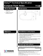 Предварительный просмотр 2 страницы Moen Darcy Y1518 Series Installation Instructions