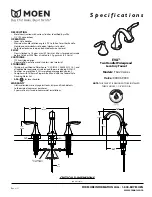 Moen Eva T6420 series Specifications предпросмотр