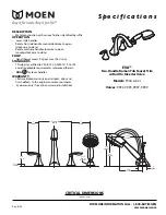 Предварительный просмотр 1 страницы Moen EVA T944 Series Specifications