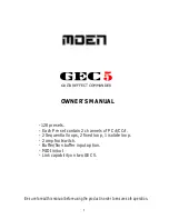 Preview for 1 page of Moen GEC 5 Owner'S Manual