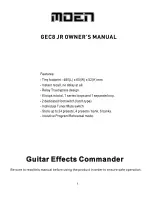 Предварительный просмотр 1 страницы Moen Gec8 JR Owner'S Manual