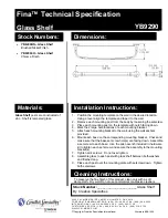 Moen Glass Shelf YB9290 Technical Specifications предпросмотр