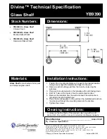 Preview for 1 page of Moen Glass Shelf YB9390 Technical Specifications