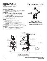 Moen ICON MOENTROL T2155 Specifications предпросмотр