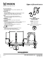 Moen ICON T6520 Series Specifications предпросмотр