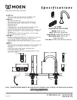 Moen io ICON T9621 series Specifications предпросмотр