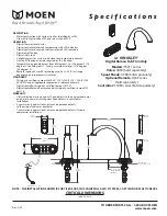 Предварительный просмотр 1 страницы Moen io KINGSLEY T9211 series Specifications