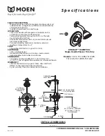 Moen KINGSLEY MOENTROL T3112 Specifications предпросмотр