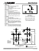 Moen Monticello 2594 Specification Sheet предпросмотр