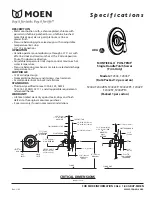 Moen Monticello Posi-Temp T2343 Specifications предпросмотр