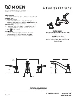 Предварительный просмотр 1 страницы Moen ROTHBURY T923 Series Specifications