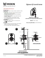 Moen T4111 SERIES Specification Sheet предпросмотр