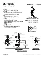 Moen Vestige T2503 Specifications предпросмотр