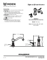 Предварительный просмотр 1 страницы Moen VESTIGE T932 Series Specifications