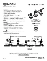 Предварительный просмотр 1 страницы Moen Waterhill TS418 series Specifications