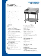 Предварительный просмотр 1 страницы Moffat Blue Seal Evolution Series GP516-B Technical Data Sheet