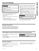 Предварительный просмотр 15 страницы Moffat MBE19DSNKSS Owner’S Manual And Installation Instruction