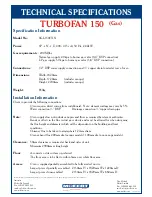 Preview for 1 page of Moffat Turbofan 150 Technical Specifications