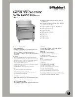 Preview for 1 page of Moffat WALDORF RN8110G Technical Data Sheet