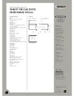 Preview for 2 page of Moffat WALDORF RN8110G Technical Data Sheet