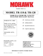 Mohawk TR-110 Manual preview