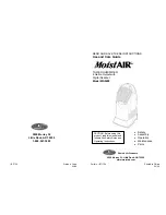 Preview for 1 page of MoistAir MA0600 Use And Care Manual