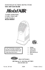 MoistAir MA0601 Use And Care Manual preview