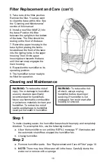 Preview for 10 page of MoistAir MA0601 Use And Care Manual