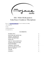 Mojave Audio MA-301fet Manual предпросмотр