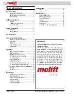 Предварительный просмотр 2 страницы Molift MOVER 205 Operating Manual