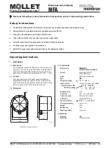 Mollet MOLOS membran MFA Series Safety Instructions preview