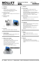 Предварительный просмотр 2 страницы Mollet MOLOS membran MFA Series Safety Instructions