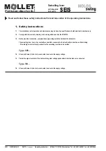 Preview for 2 page of Mollet SES Operating Instructions