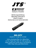 Предварительный просмотр 1 страницы Monacor JTS MA-HPF Operating Instructions Manual