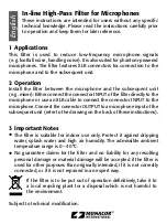 Preview for 3 page of Monacor JTS MA-HPF Operating Instructions Manual