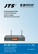 Preview for 1 page of Monacor JTS RU-8011D/5 Instruction Manual